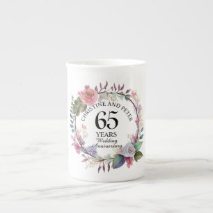 Jegliche Hochzeit (65) Eleganter Blumenjubiläum Prozellantasse
