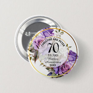 Jegliche Hochzeit (70) Gold Frame Rose Jahrestag Button