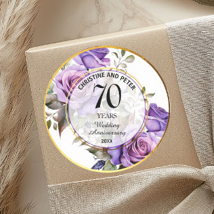 Jegliche Hochzeit (70) Gold Frame Rose Jahrestag Runder Aufkleber