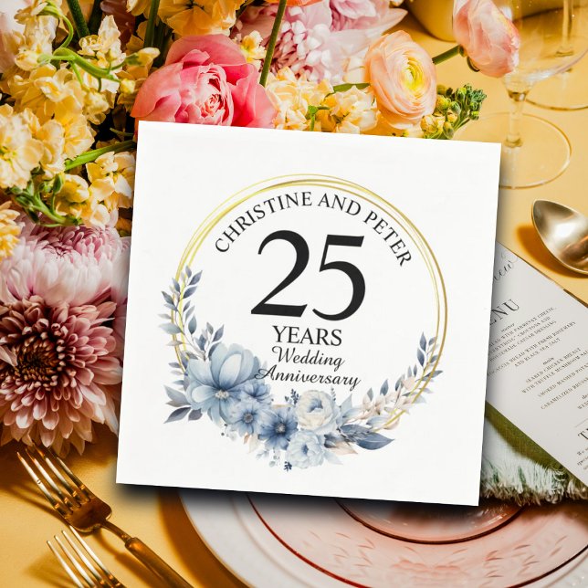 Jegliche Hochzeit eines eleganten blauen Blumenjub Serviette (Von Creator hochgeladen)