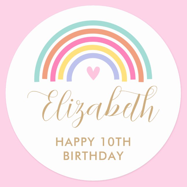 Jegliche Liebe des Regenbogens Herzstück Geburtsta Runder Aufkleber (Von Creator hochgeladen)