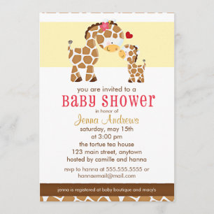 Jegliche Niedliche Giraffe Babydusche Einladung