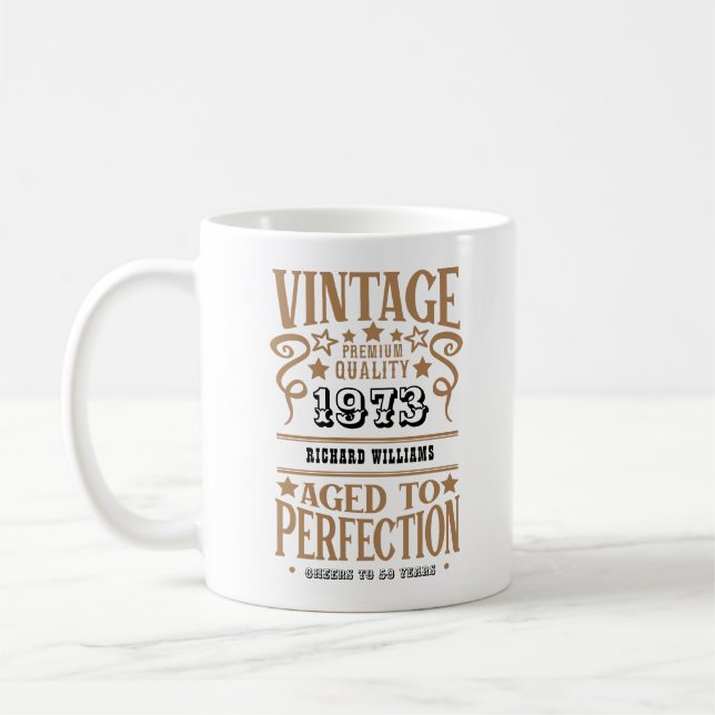 Jegliche Vintage Whiskey Themed Geburtstagsgeschen Kaffeetasse (Links)