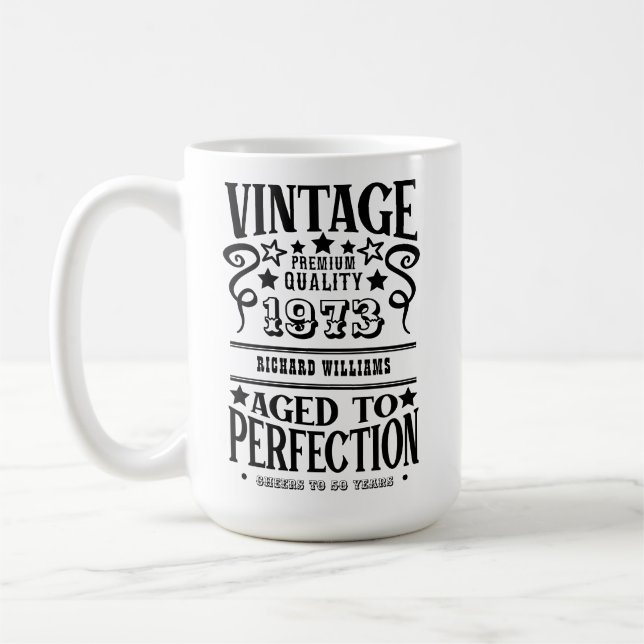 Jegliche Vintage Whiskey Themed Geburtstagsgeschen Kaffeetasse (Links)