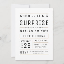 Jegliche zeitliche, einfache Typografie überrascht Einladung