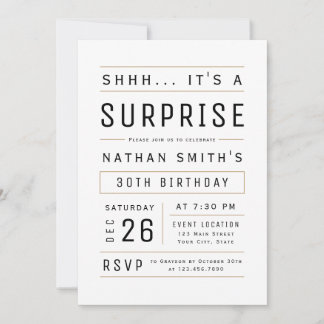 Jegliche zeitliche, einfache Typografie überrascht Einladung