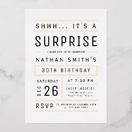 Jegliche zeitliche, einfache Typografie überrascht Folieneinladung