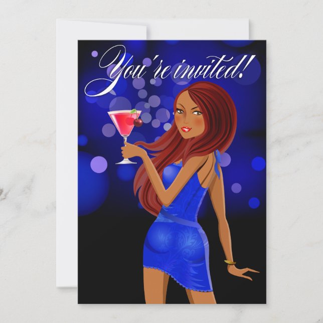 Jegliche Zweckgesellschaft Party Feier blau Einladung (Vorderseite)