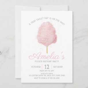 Jeglicher alter rosa Glitzer Cotton Candy Geburtst Einladung