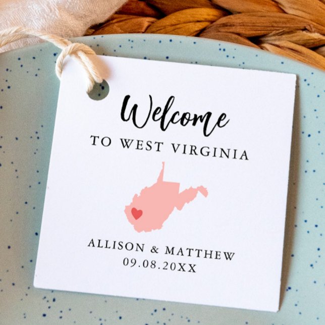 Jeglicher Color West Virginia Staat HochzeitsWillk Geschenkanhänger (Von Creator hochgeladen)