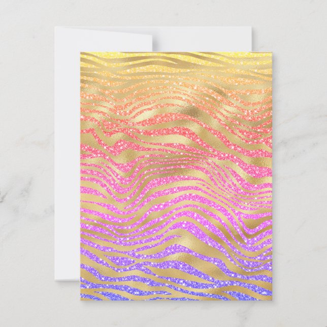 Jeglicher Fall Gold Zebra und Glitzer Card (Vorderseite)