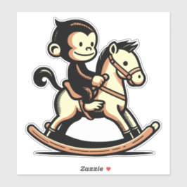 Jeglicher Farbaffe beim Rockpferd Aufkleber