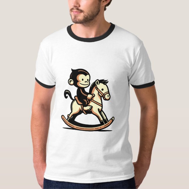 Jeglicher Farbaffe beim Rockpferd T-Shirt (Vorderseite)