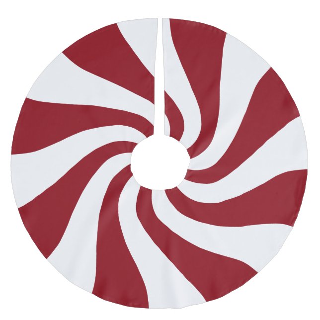 Jeglicher farbiger Peppermint-Swirl-Baumrock Polyester Weihnachtsbaumdecke (Vorderseite)