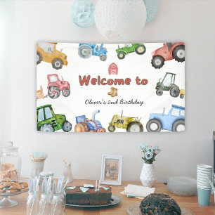 Jeglicher Geburtstag eines Aquarelltraktors Banner