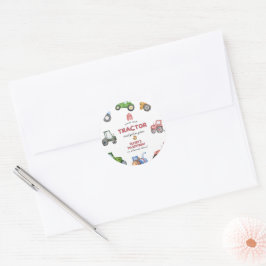 Jeglicher Geburtstag eines Aquarelltraktors Runder Aufkleber