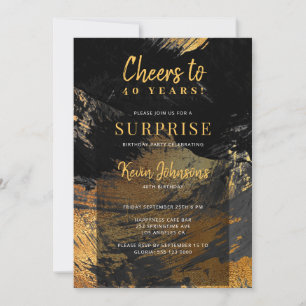 Jeglicher Geburtstag jubelt schwarzes Gold Einladung