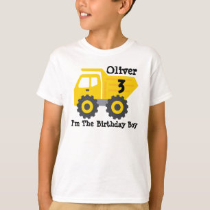 Jeglicher Geburtstag Junge Gelbe Dump Truck T-Shirt