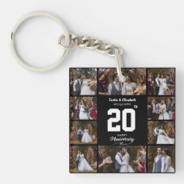 Jeglicher glücklicher Jahrestag 10 FotoCollage Schlüsselanhänger