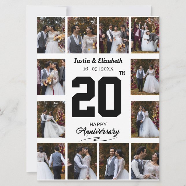 Jeglicher glücklicher Jahrestag 12 FotoCollage Ankündigung (Vorderseite)