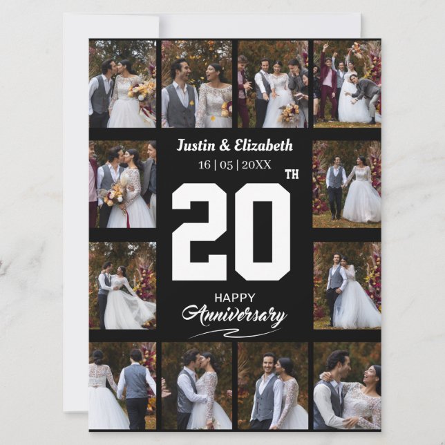 Jeglicher glücklicher Jahrestag 12 FotoCollage Ankündigung (Vorderseite)