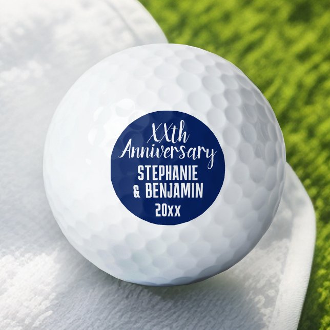 Jeglicher Hochzeitstag - Farbe bearbeiten Golfball (Personalized Golf Ball - Add Your Monogram for a Wedding Anniversary Favor)