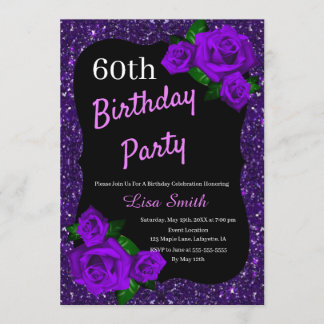 Jeglicher Lila Glitzer jedes Alters Lila Rose Einladung