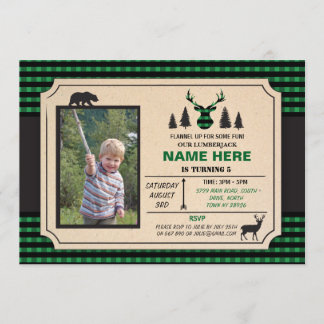 Jeglicher Lumberjack Geburtstag Einladen Karo einl Einladung