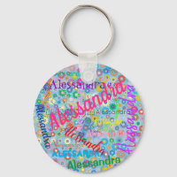 Jeglicher Name Collage Girl-Schlüsselanhänger mit 