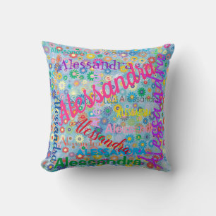 Jeglicher Name Collage Personalisiert Girly Throw  Kissen