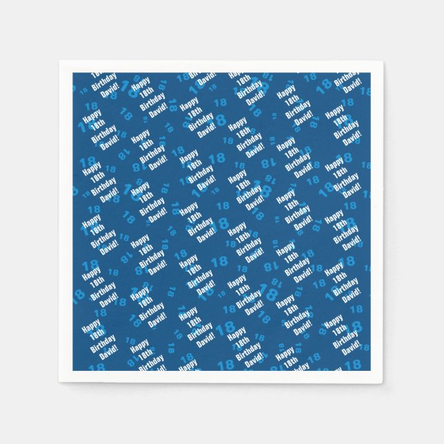 Jeglicher personalisierter Geburtstag Serviette (Vorderseite)