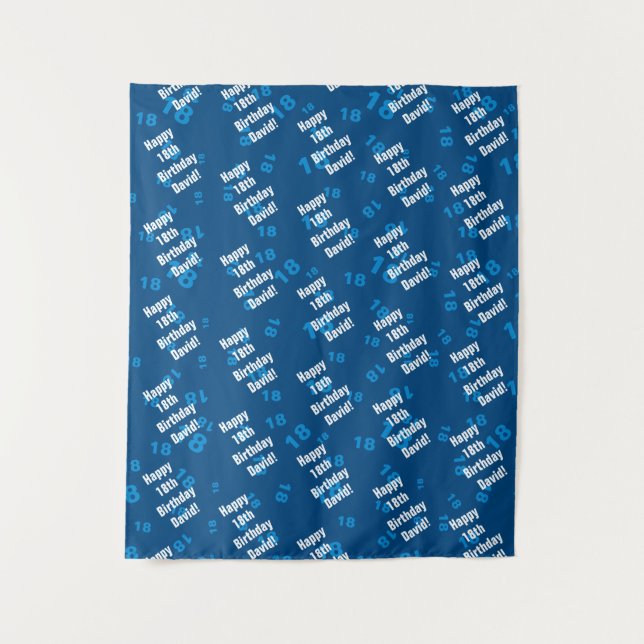 Jeglicher personalisierter Geburtstag Wandteppich (Vorderseite)