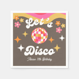 Jeglicher Retro Groovy 70er Lasst uns Geburtstag D Serviette