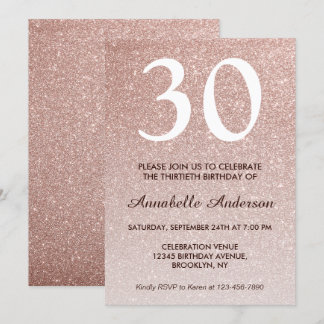 Jeglicher Rosa Rose Gold Glitzer Sparkle Geburtsta Einladung
