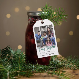 Jeglicher Text Moderne Schrift und Foto mit grüner Geschenkanhänger