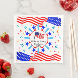 Jeglicher Text USA Flag Independence Day 4. Juli Serviette