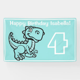 Jegliches Alter Aquamarin T Rex Dinosaurier Geburt Banner