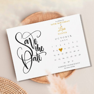 Jegliches Alter Geburtstag Kalender Gold Herz Save The Date