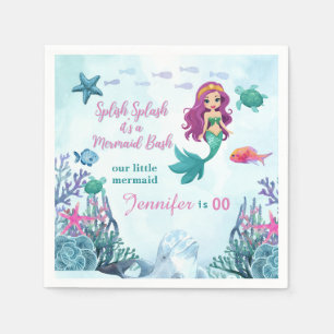 Jegliches Alter Splish Splash Bash Meerjungfrau Ge Serviette
