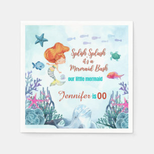 Jegliches Alter Splish Splash Bash Meerjungfrau Ge Serviette