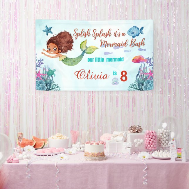 Jegliches Alter Splish Splash Meerjungfrau Bash Mä Banner (Party)