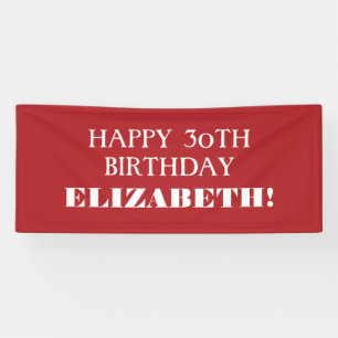 Jegliches Alters Red White Custom Happy Geburtstag Banner