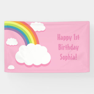 Jegliches altersrosa Regenbogen-Birthday-Banner Banner
