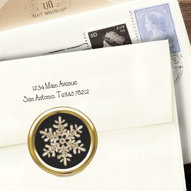 Jegliches farbiges Hintergrund Gold Crystal Snowfl Runder Aufkleber (Von Creator hochgeladen)