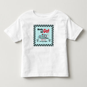 Jegliches Geburtstags-fertiges Set Go Blue Race Ca Kleinkind T-shirt