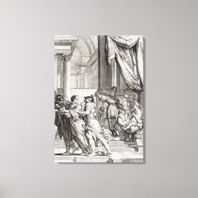 Jehoiada, Hohepriester von Jerusalem, Ausrufung Leinwanddruck (Vorderseite)