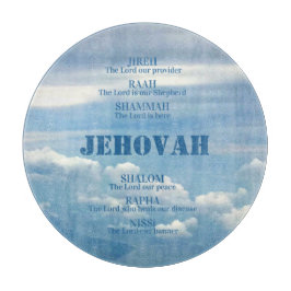 Jehova Jireh Shalom Rapha Blu Sky White Clouds Schneidebrett