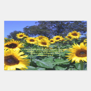 Jehovah, Gott, ist gutes Römer-34:8 Rechteckiger Aufkleber