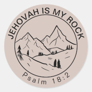 Jehovah ist mein Rock   JW Runder Aufkleber