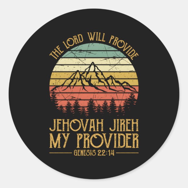 Jehovah Jireh My Provider S Christlich Runder Aufkleber (Vorderseite)